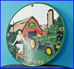 Vintage John Deere Porcelain Gas Farm Implements Service Sales Farm Tractor Sign