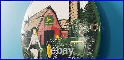 Vintage John Deere Porcelain Gas Farm Implements Service Sales Farm Tractor Sign