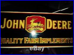 Vintage John Deere Porcelain Gas Motor Oil Service Station Farm Implements Sign