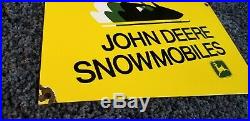 Vintage John Deere Porcelain Gas Snowmobiles Service Station Pump Plate Sign