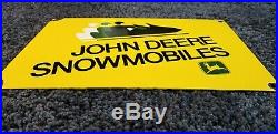 Vintage John Deere Porcelain Gas Snowmobiles Service Station Pump Plate Sign