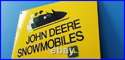 Vintage John Deere Porcelain Gas Snowmobiles Service Station Pump Sign