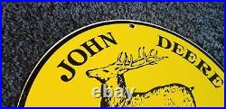 Vintage John Deere Porcelain Illinois Tractor Farm Dealership Service Sign