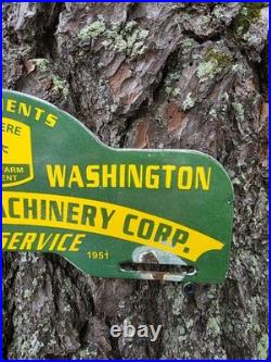 Vintage John Deere Porcelain License Plate Topper Davenport Washington 11 X 5 Vintage John Deere Porcelain License Plate Topper Davenport Washington 11 X 5
