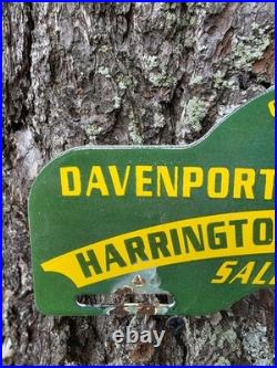 Vintage John Deere Porcelain License Plate Topper Davenport Washington 11 X 5 Vintage John Deere Porcelain License Plate Topper Davenport Washington 11 X 5