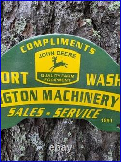 Vintage John Deere Porcelain License Plate Topper Davenport Washington 11 X 5 Vintage John Deere Porcelain License Plate Topper Davenport Washington 11 X 5