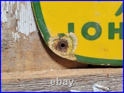 Vintage John Deere Porcelain Sign 12 Old 1962 Tractor Farming Farm Equipment