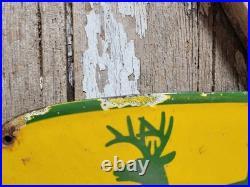 Vintage John Deere Porcelain Sign 12 Old 1962 Tractor Farming Farm Equipment