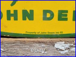 Vintage John Deere Porcelain Sign 12 Old 1962 Tractor Farming Farm Equipment