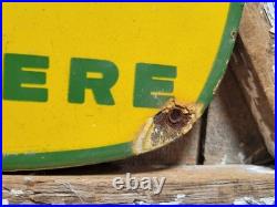 Vintage John Deere Porcelain Sign 12 Old 1962 Tractor Farming Farm Equipment