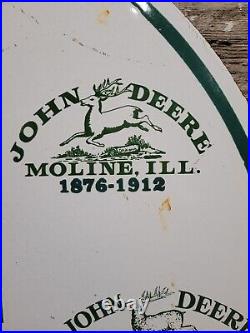 Vintage John Deere Porcelain Sign 30 Large Farming Tractor Dealer Sales Gas Oil