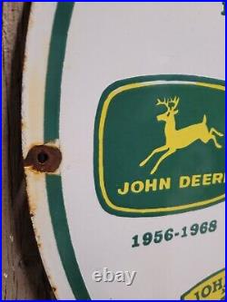 Vintage John Deere Porcelain Sign 30 Large Farming Tractor Dealer Sales Service