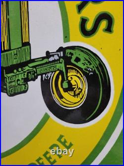Vintage John Deere Porcelain Sign 30 Large Farming Tractor Dealer Sales Service Vintage John Deere Porcelain Sign 30 Large Farming Tractor Dealer Sales Service