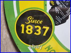 Vintage John Deere Porcelain Sign 30 Large Farming Tractor Dealer Sales Service Vintage John Deere Porcelain Sign 30 Large Farming Tractor Dealer Sales Service