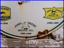 Vintage John Deere Porcelain Sign 30 Large Farming Tractor Dealer Sales Service