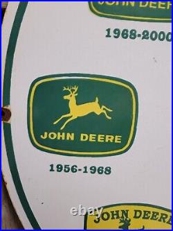 Vintage John Deere Porcelain Sign 30 Large Farming Tractor Dealer Sales Service