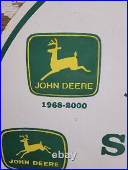 Vintage John Deere Porcelain Sign 30 Large Farming Tractor Dealer Sales Service