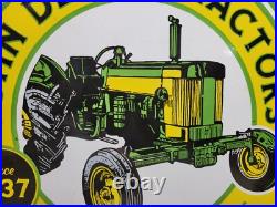 Vintage John Deere Porcelain Sign 30 Large Farming Tractor Dealer Sales Service Vintage John Deere Porcelain Sign 30 Large Farming Tractor Dealer Sales Service
