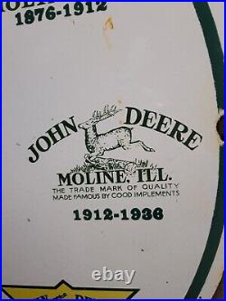 Vintage John Deere Porcelain Sign 30 Large Farming Tractor Dealer Sales Service