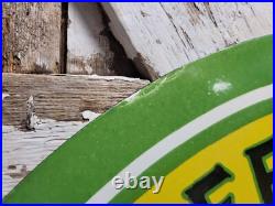 Vintage John Deere Porcelain Sign 30 Large Farming Tractor Dealer Sales Service Vintage John Deere Porcelain Sign 30 Large Farming Tractor Dealer Sales Service