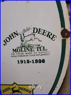 Vintage John Deere Porcelain Sign 30 Large Farming Tractor Dealer Sales Service