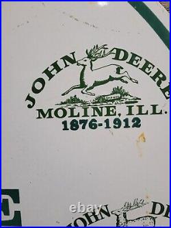 Vintage John Deere Porcelain Sign 30 Large Farming Tractor Dealer Sales Service