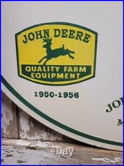 Vintage John Deere Porcelain Sign 30 Large Farming Tractor Dealer Sales Service