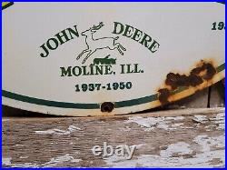 Vintage John Deere Porcelain Sign 30 Large Farming Tractor Dealer Sales Service