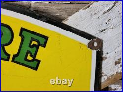 Vintage John Deere Porcelain Sign 36 Old 1972 Quality Farm Tractor Equipment