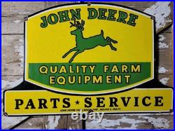 Vintage John Deere Porcelain Sign 3ft Old 1972 Quality Farm Tractor Equipment