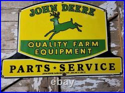Vintage John Deere Porcelain Sign 3ft Old 1972 Quality Farm Tractor Equipment