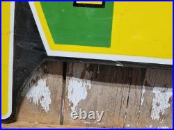 Vintage John Deere Porcelain Sign 3ft Old 1972 Quality Farm Tractor Equipment