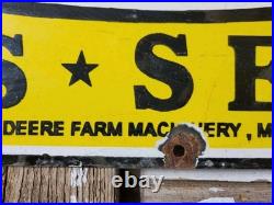 Vintage John Deere Porcelain Sign 3ft Old 1972 Quality Farm Tractor Equipment