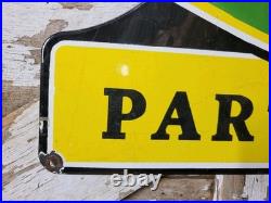 Vintage John Deere Porcelain Sign 3ft Old 1972 Quality Farm Tractor Equipment