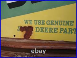 Vintage John Deere Porcelain Sign 3ft Tractor Farm Implements Dealer Sales Store