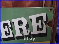 Vintage John Deere Porcelain Sign 3ft Tractor Farm Implements Dealer Sales Store