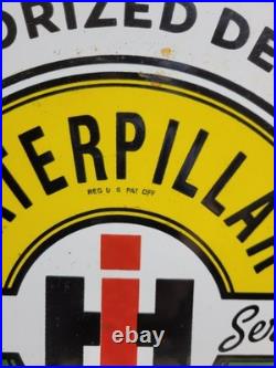 Vintage John Deere Porcelain Sign Caterpillar International Harvester Tractor