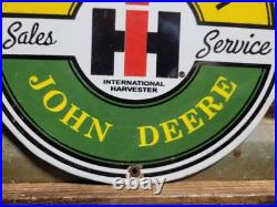 Vintage John Deere Porcelain Sign Caterpillar International Harvester Tractor