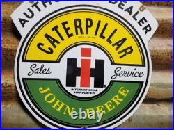 Vintage John Deere Porcelain Sign Caterpillar International Harvester Tractor
