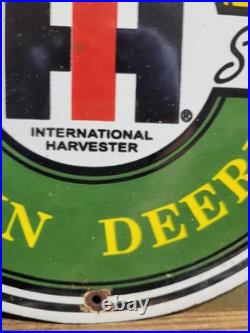 Vintage John Deere Porcelain Sign Caterpillar International Harvester Tractor