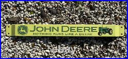 Vintage John Deere Porcelain Sign Door Push Bar Oil Gas Station Tractor Farm 32