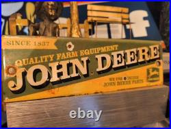 Vintage John Deere Porcelain Sign Farm Implements Tractor Dealer Sales & Service Vintage John Deere Porcelain Sign Farm Implements Tractor Dealer Sales & Service