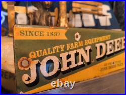 Vintage John Deere Porcelain Sign Farm Implements Tractor Dealer Sales & Service Vintage John Deere Porcelain Sign Farm Implements Tractor Dealer Sales & Service