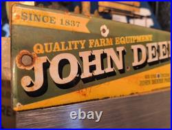 Vintage John Deere Porcelain Sign Farm Implements Tractor Dealer Sales & Service Vintage John Deere Porcelain Sign Farm Implements Tractor Dealer Sales & Service
