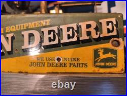 Vintage John Deere Porcelain Sign Farm Implements Tractor Dealer Sales & Service Vintage John Deere Porcelain Sign Farm Implements Tractor Dealer Sales & Service
