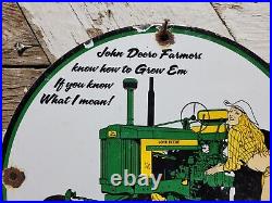 Vintage John Deere Porcelain Sign Farm Tractor Equipment Dealer Sales Service
