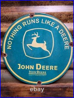 Vintage John Deere Porcelain Sign Farm Tractor Farming Machinery Dealer Sales Vintage John Deere Porcelain Sign Farm Tractor Farming Machinery Dealer Sales