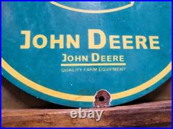 Vintage John Deere Porcelain Sign Farm Tractor Farming Machinery Dealer Sales