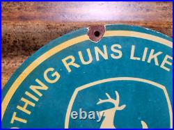 Vintage John Deere Porcelain Sign Farm Tractor Farming Machinery Dealer Sales Vintage John Deere Porcelain Sign Farm Tractor Farming Machinery Dealer Sales