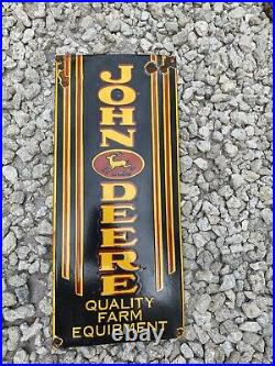 Vintage John Deere Porcelain Sign Farm Tractor Machinery Equipment Engine Dealer